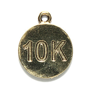 PW6464-AG: Charm 10 K On Disc 20mm Ant Gold - 1PC