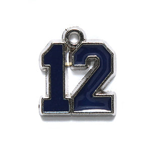 PW6472-B: Charm 12 Blue Epoxy Silver 14x16mm 1PC