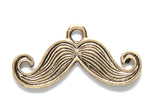 PW6383-AG: Charm Mustache 11x23mm Ant Gold-1PC