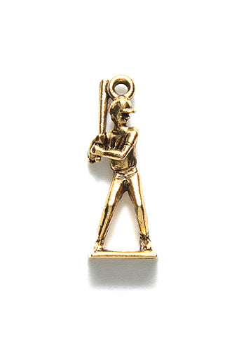 PW6453-AG: Charm Baseball Batter 24mm Ant Gold-1PC