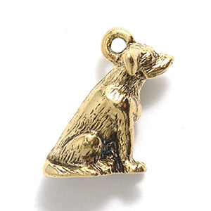 PW319-AG: Labrador Dog Charm Ant Gold 18mm - 1PC