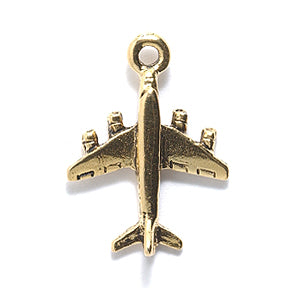 PW6146-AG: PW Charm Jet Plane Ant Gold 15x20mm - 1PC