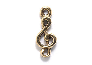 PW2017-AG: Charm Treble Clef Ant Gold 6x15mm - 1PC