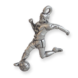 PW1958-S: Charm Soccer Player Silver 15x23mm-1PC