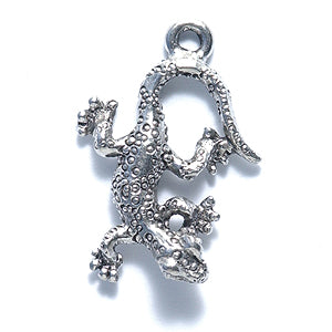 PW2043-S: Charm Gecko Lizard Ant Pewter 22mm 1PC