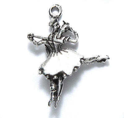 PW6200-S: Charm Ballet Dancers 25x30mm Ant Pewter 1PC