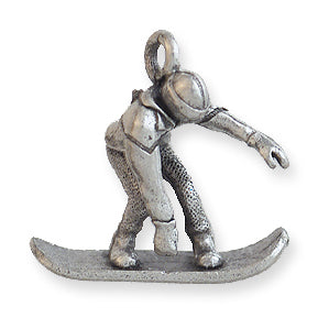 PW1812-S: Charm Snowboarder Silver 20x20mm-1PC