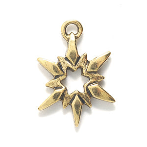 PW1193-AG: Charm Star Flake Ant Gold 15x20mm - 1PC