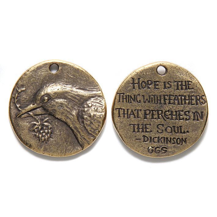 GG468-BZA: Green Girl Hope Bird 29mm BRNZ Ant