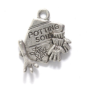 PW609-S: Charm Potting Soil Glove/tool Silver 16x20m-1PC