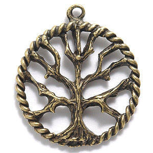 PW188-G: Tree Of Life Pendant Ant Brass 25mm 1PC