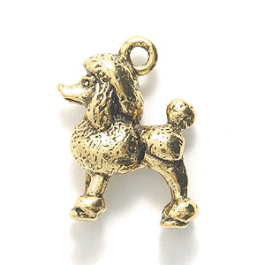 PW1721-AG: Charm Poodle Dog Ant Gold 14x19mm - 1PC
