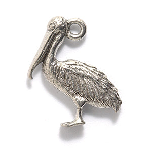 PW2027-S: Charm Pelican Silver 14x20mm-1PC