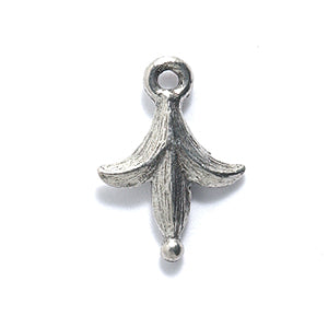PW6081-S: Charm Fleur De Lis Drop 12x17mm Silver-1PC