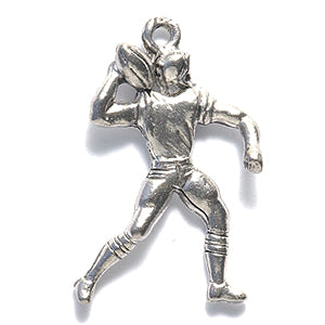 PW1957-S: Charm Football Quarterback Silver 17x24mm-1PC