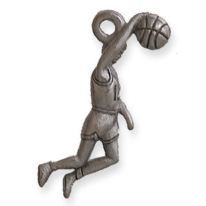 PW1959-S: Charm Basketball Player Silver 26mm-1PC