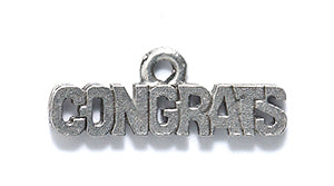 PW6080-S: Charm Congrats 7x19mm Silver-1PC