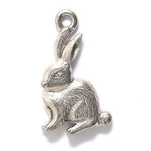PW2028-S: Charm Rabbit Silver 12x22mm-1PC