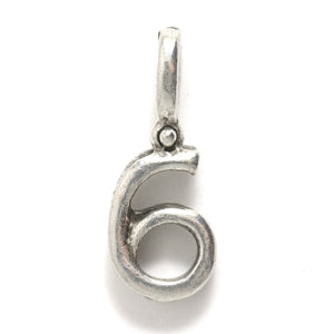 PW3199-6S: Charm Number 6 Ant Pewter 21mm 1PC