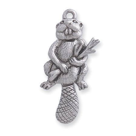 PW651-S: Charm Moving Beaver Ant Pewter 13x33mm 1PC