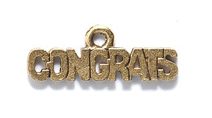 PW6080-AG: Charm Congrats 7x19mm Ant Gold-1PC