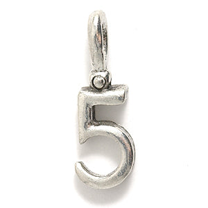 PW3199-5S: Charm Number 5 Ant Pewter 21mm 1PC