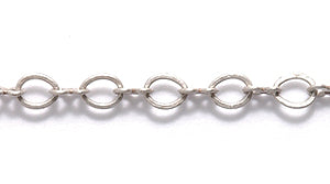 50CX815: Chain 4mm Oval LNK & Bows ANT Silver 1FT