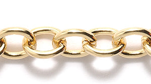 32CX0854: Chain 8mm Cable LNK Gold 1FT