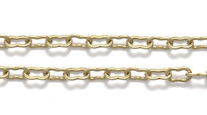 08CX6858: Chain 2x4mm Peanut LNK ANT Brass 1FT