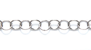 10CX0809: Chain Cable 4mm Round LNK GNMTL 1FT