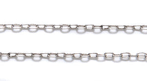 13CX3815: Chain Elongated 1mm Cable LNK ANT Silver 1FT