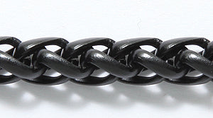 10CX8109: Chain Wheat 6mm Thick Matte Black 1FT