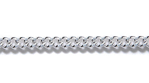 13CX1812: Chain Flat 2.2mm Curb Silver 1FT