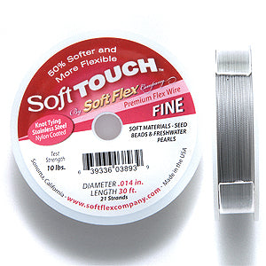 14SFT212-30: Soft Touch .014 21 Strand 30 Feet Satin Silver - Spool