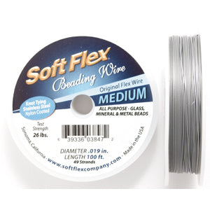 19SF415-100: Softflex Wire Silver .019 49-strand 100 Feet Spool