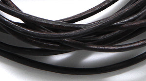 10LC159-U2: Leather Cord 1mm Dk Brown 2MTR