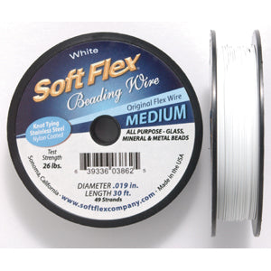 19SF112-30: Softflex Wire White .019 49-strand 30ft Spool