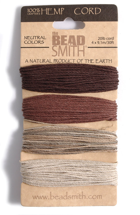 5TH525-NA: Hemp 1mm 4 Color Neutral 20lbs 30 Ft Ea