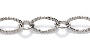 87CX809: Chain Crimped 9mm Oval LNK GNMTL 1FT