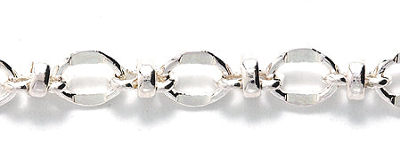 55CX812: Fancy Soldered 8mm Link Chain Bright SIL 1FT