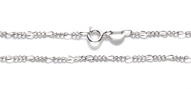 CX6-20SSR: Necklace SS RhdiumPLT 1.5mmfigaro 18IN -1EA