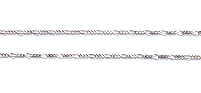 CX894-AS: Chain Extra Fine Figaro 1mm ANT Silver 1FT