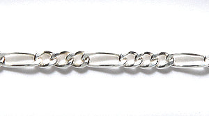 91CX810-SS: Chain 3 To 1 Figaro .5mm W/ 5x2mm SS 1'