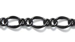 90CX109: Chain Large 7 And 5mm Figaro Matte Black 1FT