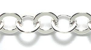 80CX2812: Chain Flat Oval Cable 7.5x7.9mm Silver 1FT