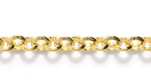 97CX854: Chain Diamond Cut Rolo 3mm LNK Gold 1FT