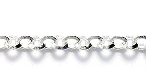 97CX812: Chain Diamond Cut Rolo 3mm LNK Silver 1FT
