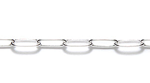 CX159-S: Rectangular LNK Chain 1.75x6mm Silver-1FT