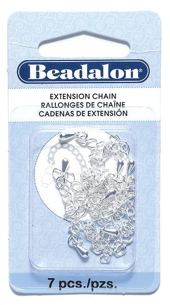 MS23-S: Extender Chain Tear Drop Silver 2 Inch 7Piece 1 Package