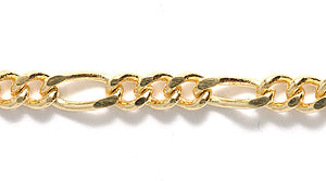 14CX854-L: Chain Figaro Gold 7 & 3mm LNK 1FT